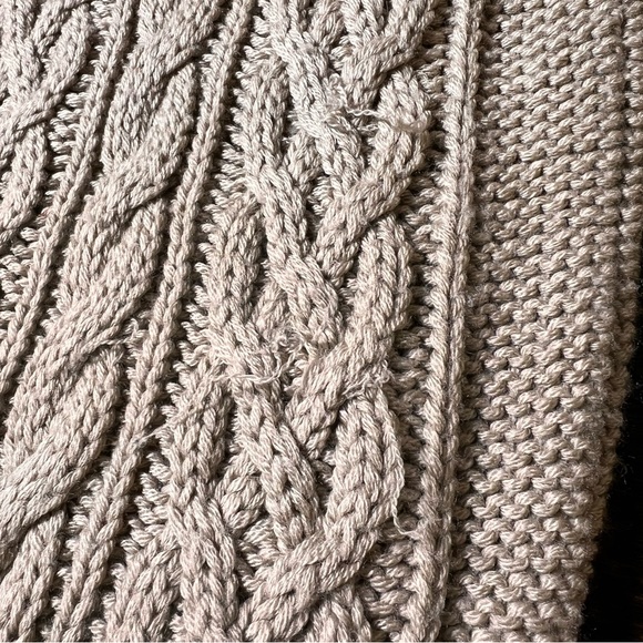 Ivan Grundahl Beige Merino Wool Cable Knit Turtleneck Sweater Dress - Picture 14 of 14